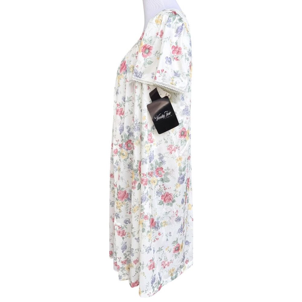 VTG Vanity Fair 2 Pc Floral Lace Nightgown & Robe Peignoir Set Size Medium NEW - Picture 3 of 10